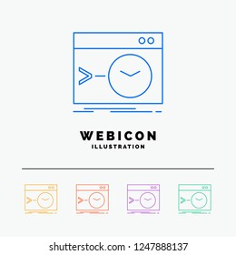 Admin, command, root, software, terminal 5 Color Line Web Icon Template isolated on white. Vector illustration