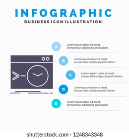Admin, command, root, software, terminal Infographics Template for Website and Presentation. GLyph Gray icon with Blue infographic style vector illustration.