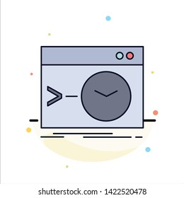 Admin, command, root, software, terminal Flat Color Icon Vector