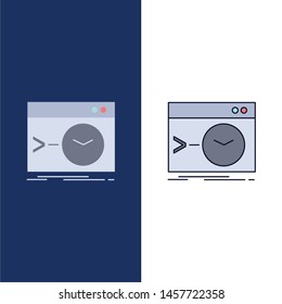 Admin, command, root, software, terminal Flat Color Icon Vector