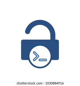 Admin console input lock office open icon. Vector illustration
