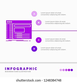 Admin, console, panel, root, software Infographics Template for Website and Presentation. GLyph Purple icon infographic style vector illustration.