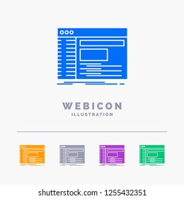 Admin, console, panel, root, software 5 Color Glyph Web Icon Template isolated on white. Vector illustration