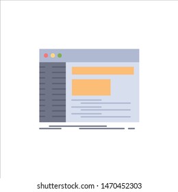 Admin, console, panel, root, software Flat Color Icon Vector. Vector Icon Template background