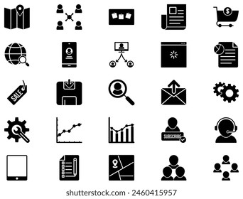 Admin Dashboard Glyph icon pictogram symbol visual illustration Set