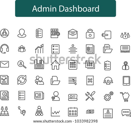 admin dashboard icons, system administrator, network, hosting icons