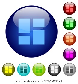 Admin dashboard panels icons on round color glass buttons
