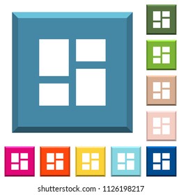 Admin dashboard panels white icons on edged square buttons in various trendy colors