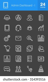 Admin Dashboard, Web, Management icon set. Suitable for use on web apps, mobile apps, and print media.