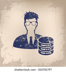 Admin design on old paper background, vector