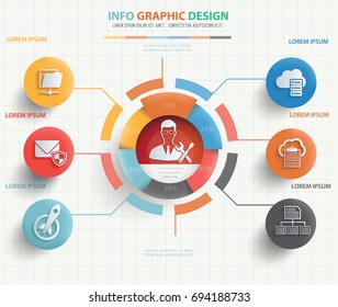 Admin and developer info graphic design,vector