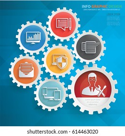 Admin and development info graphics design,clean vector