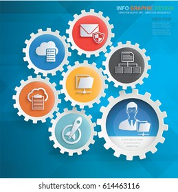 Admin and development info graphics design,clean vector