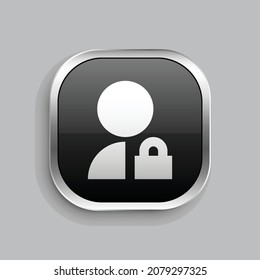 admin fülle Icon Design. Glossy Button-Stil, abgerundetes Rechteck einzeln auf grauem Hintergrund. Vektorgrafik
