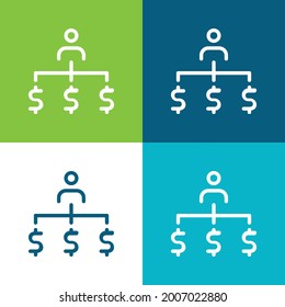 Admin Flat four color minimal icon set