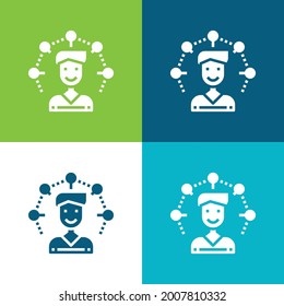 Admin Flat four color minimal icon set
