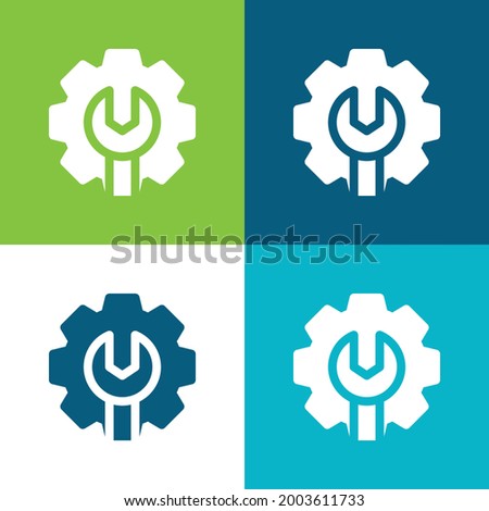 Admin Flat four color minimal icon set