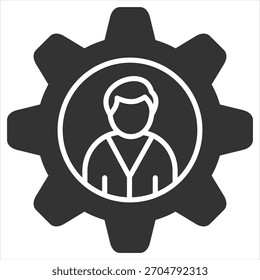 Ilustración vectorial de icono de glifo de administrador