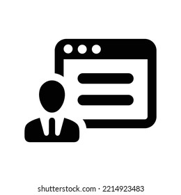 Admin icon. Black vector graphics.