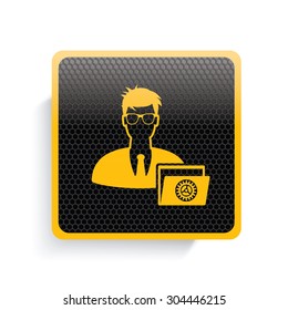Admin icon design,yellow version,clean vector
