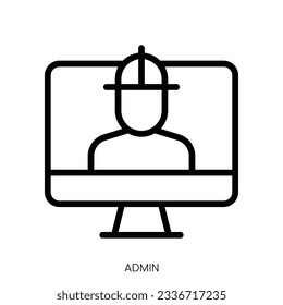 admin icon. Line Art Style Design Isolated On White Background