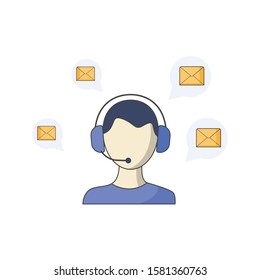 Admin Icon Man Illustration Vector Customer Service Support Web Design
