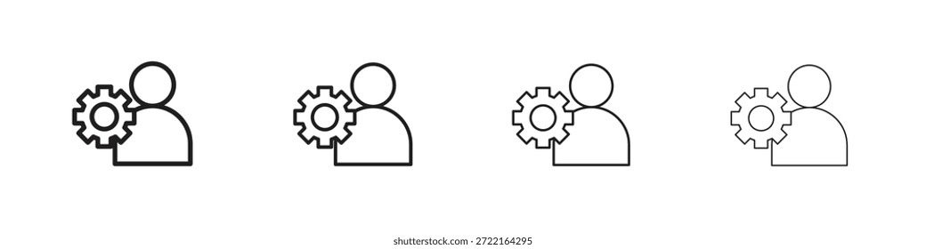Icono de administración esboza la tendencia de las versiones simples modernas