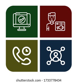 admin icon set. Collection of Service, News admin, Technical Support, User icons