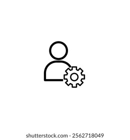 admin icon from strategy collection. Thin linear admin, communication, person outline icon isolated on white background. Line vector admin sign, symbol