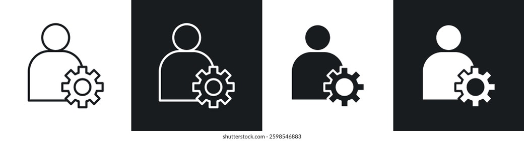 Admin icon symbol collection on white background.