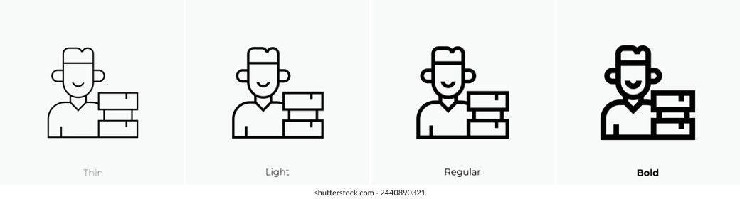 admin icon. Thin, Light Regular And Bold style design isolated on white background