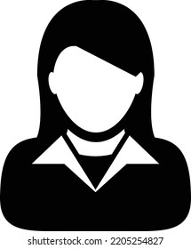 Admin Icon Vector Female User Person Profile Avatar Symbol For Business In A Flat Color Glyph Pictogram Sign Illustration