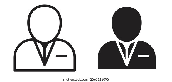Admin icons in black line and filled versions