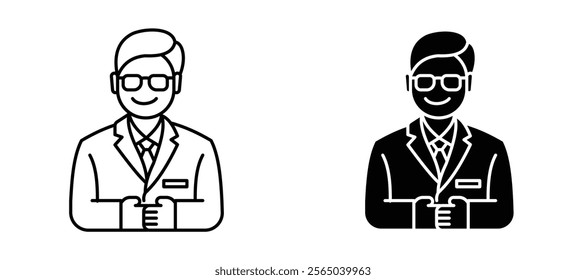 Admin icons in outline and fill. vector illustration for ui.