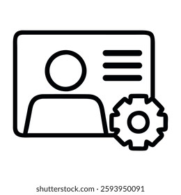 Admin management icon ID profile outline symbol organization business supervision leadership workflow efficiency