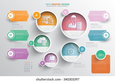 Admin and network info graphic design.clean vector