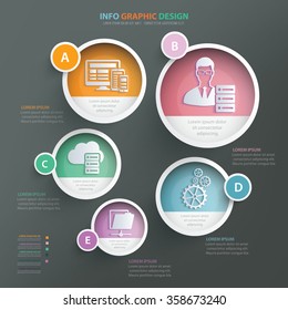 Admin and network info graphic design.clean vector