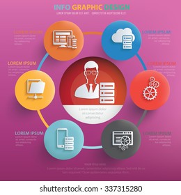 Admin and network info graphic design,vector