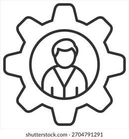 Admin Outline Icon Vector Illustration