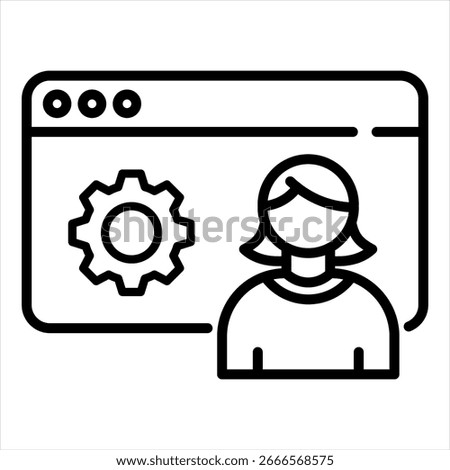 Admin Outline Icon Vector Illustration