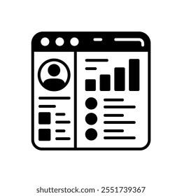 Admin Panel Glyph Icon, Vector illustration