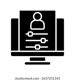 Admin Panel glyph, mini illustration icon. use for modern concept, print, UI, UX kit, web and app development. Vector related to account management, ecommerce, banking and finance.