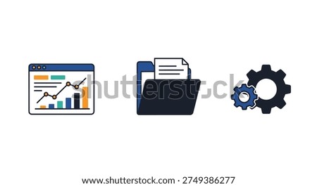 Admin Panel Line art clean modern color illustration