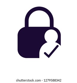 admin security icon logo vector for internet and technology