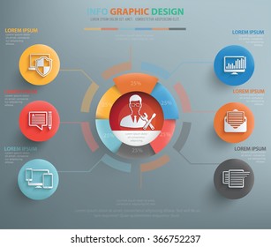 
Admin, seo, web development info graphic design, clean vector