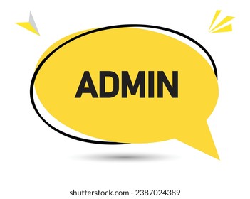 Admin speech bubble text. Hi There on bright color for Sticker, Banner and Poster. vector illustration.