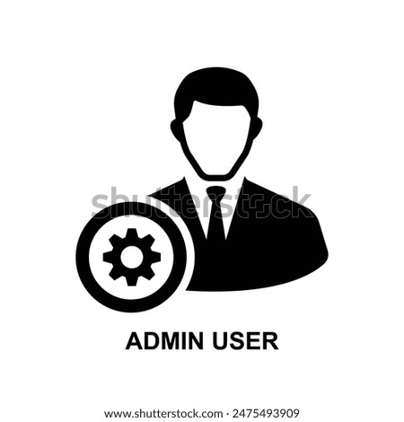 Admin user icon.The admin account has virtually unlimited access to all programs isolated on background vector illustration.