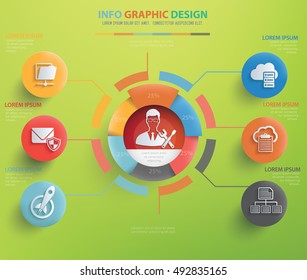 
Admin and web development info graphic design,clean vector