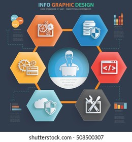 
Admin and web development info graphic design,clean vector