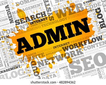 ADMIN word cloud collage, business concept background